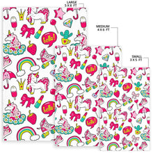 Load image into Gallery viewer, White Girly Unicorn Pattern Print Area Rug
