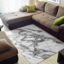 Load image into Gallery viewer, White Gray Marble Print Area Rug
