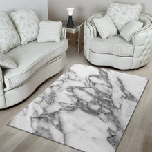 Load image into Gallery viewer, White Gray Marble Print Area Rug

