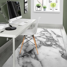 Load image into Gallery viewer, White Gray Marble Print Area Rug

