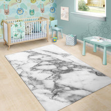 Load image into Gallery viewer, White Gray Marble Print Area Rug
