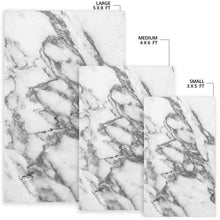 Load image into Gallery viewer, White Gray Marble Print Area Rug
