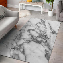 Load image into Gallery viewer, White Gray Marble Print Area Rug
