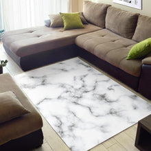 Load image into Gallery viewer, White Grey Smoke Marble Print Area Rug
