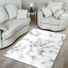 Load image into Gallery viewer, White Grey Smoke Marble Print Area Rug
