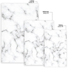 Load image into Gallery viewer, White Grey Smoke Marble Print Area Rug
