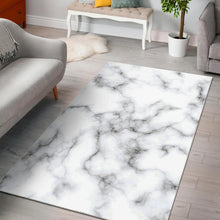 Load image into Gallery viewer, White Grey Smoke Marble Print Area Rug
