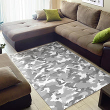 Load image into Gallery viewer, White Snow Camouflage Print Area Rug
