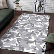 Load image into Gallery viewer, White Snow Camouflage Print Area Rug
