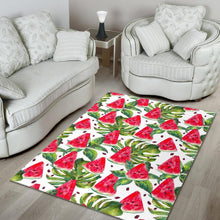 Load image into Gallery viewer, White Tropical Watermelon Pattern Print Area Rug
