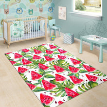 Load image into Gallery viewer, White Tropical Watermelon Pattern Print Area Rug
