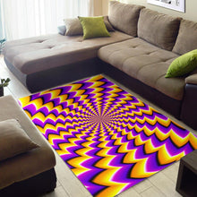 Load image into Gallery viewer, Yellow Dizzy Moving Optical Illusion Area Rug
