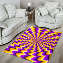 Load image into Gallery viewer, Yellow Dizzy Moving Optical Illusion Area Rug
