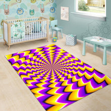 Load image into Gallery viewer, Yellow Dizzy Moving Optical Illusion Area Rug
