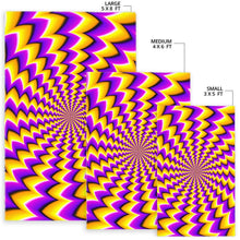 Load image into Gallery viewer, Yellow Dizzy Moving Optical Illusion Area Rug
