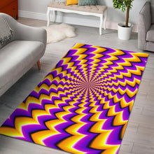 Load image into Gallery viewer, Yellow Dizzy Moving Optical Illusion Area Rug
